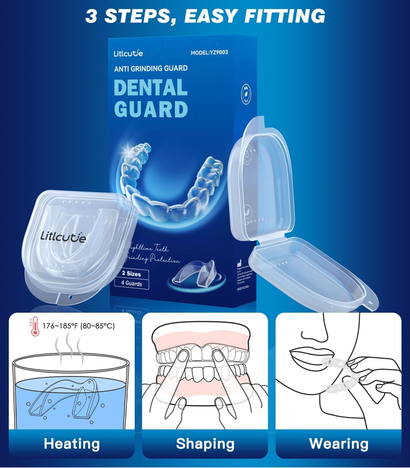Litlcutie mouth guard showing two available sizes