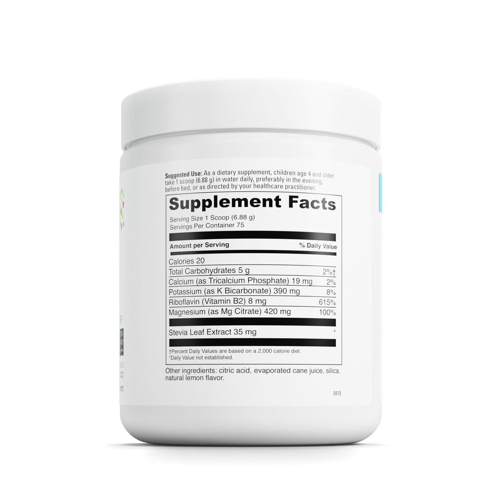 Back label showing supplement facts and ingredients