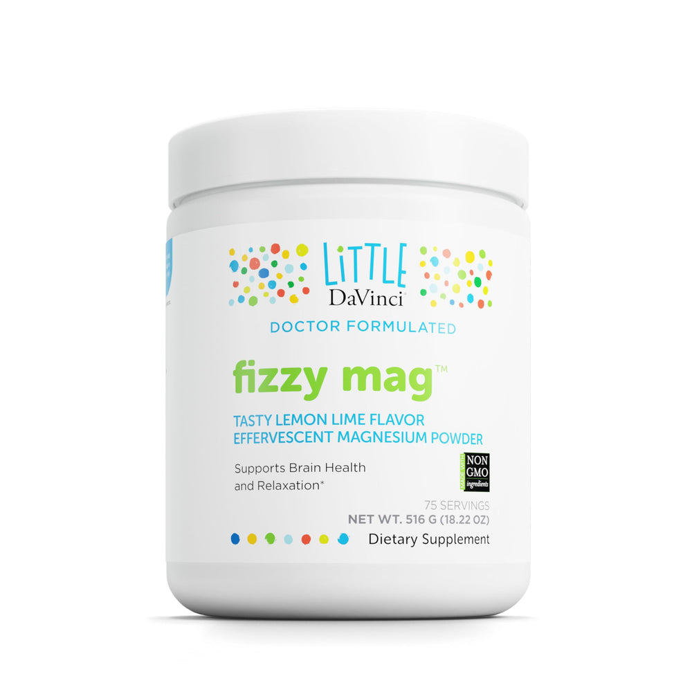 Front view of Little DaVinci Fizzy Mag bottle