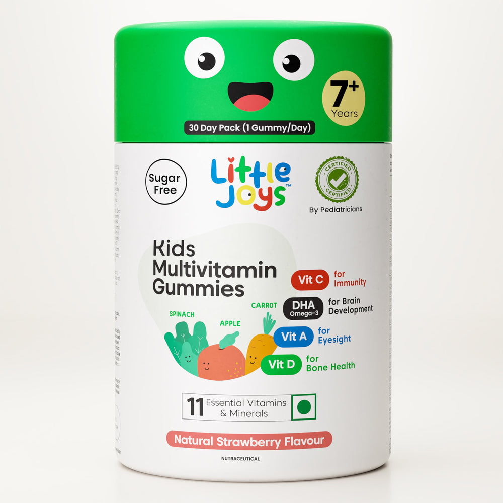Hero image of Little Joys Kids Multivitamin Gummies bottle with strawberry flavor