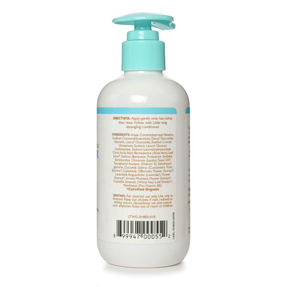 Close-up of fragrance-free shampoo ingredients like chamomile and aloe