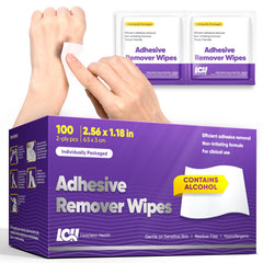 Livaclean Health adhesive remover wipes box for travel-ready bulk supply.