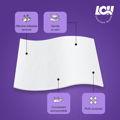 Livaclean Health adhesive remover near ostomy area aids residue removal around stoma.