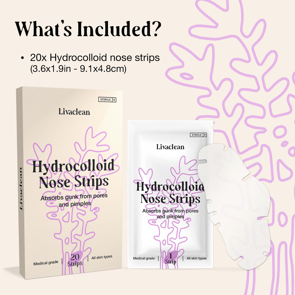 LivaClean hydrocolloid pore strips help clear impurities on the nose.