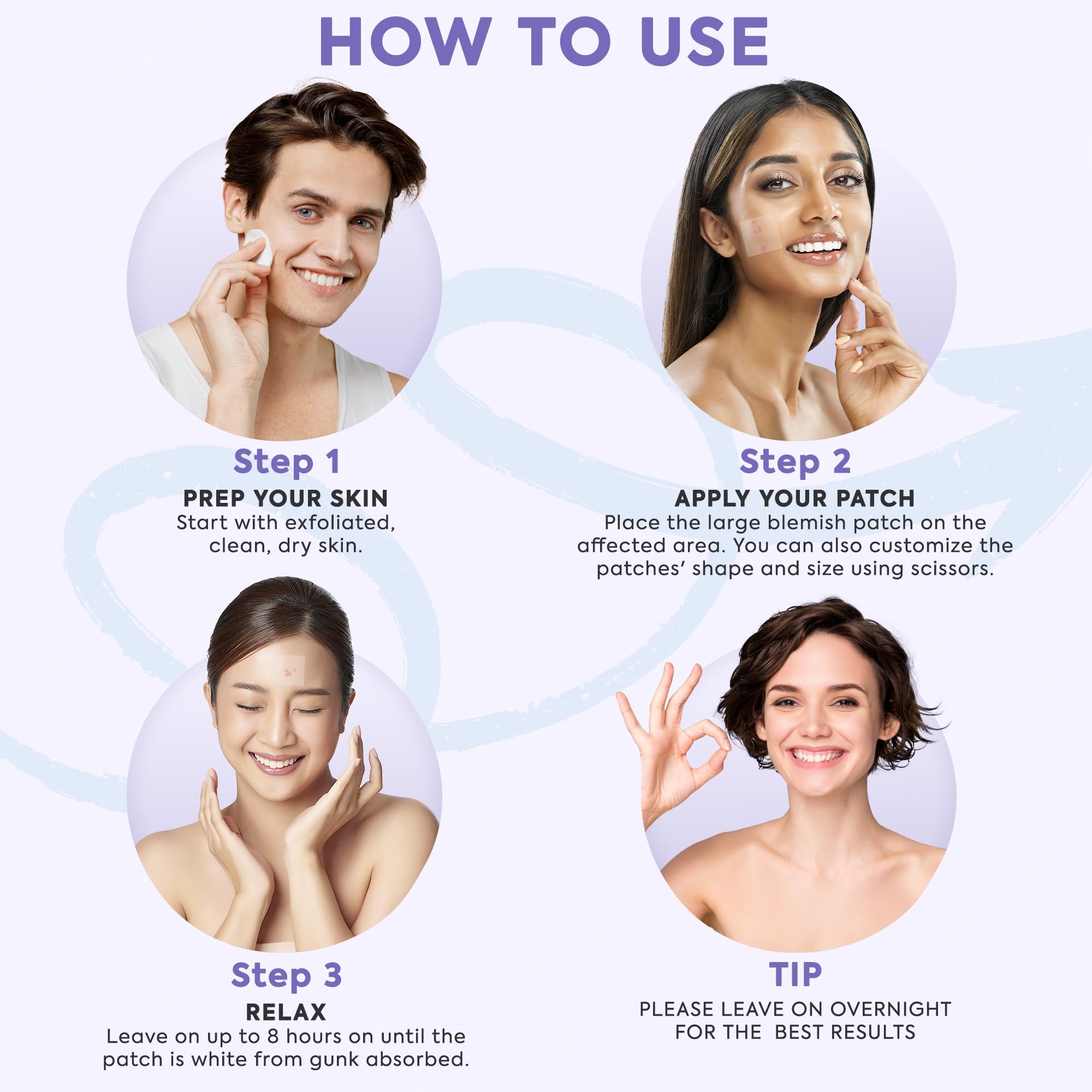 LivaClean large patch on face targets blemish while controlling oil.