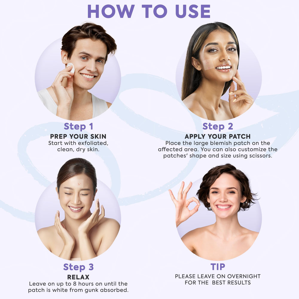LivaClean large patch on face targets blemish while controlling oil.
