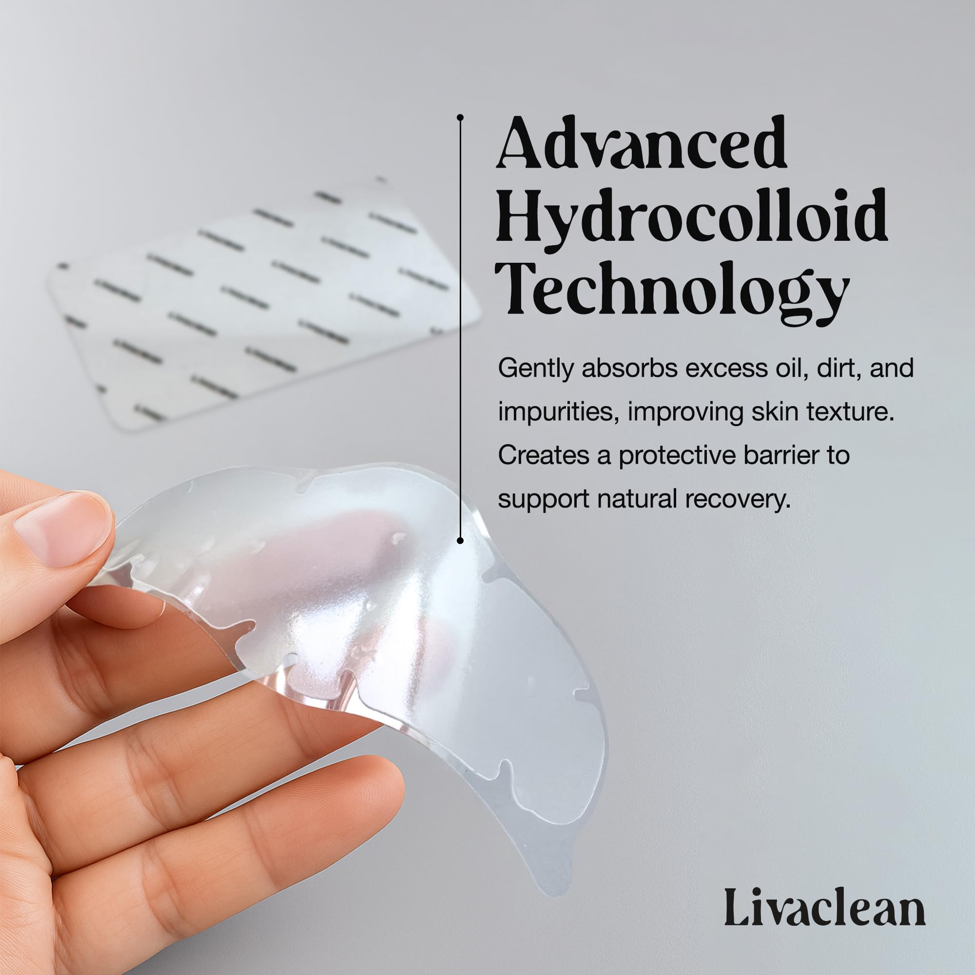 LivaClean acne strips on the nose help refine the pore network.