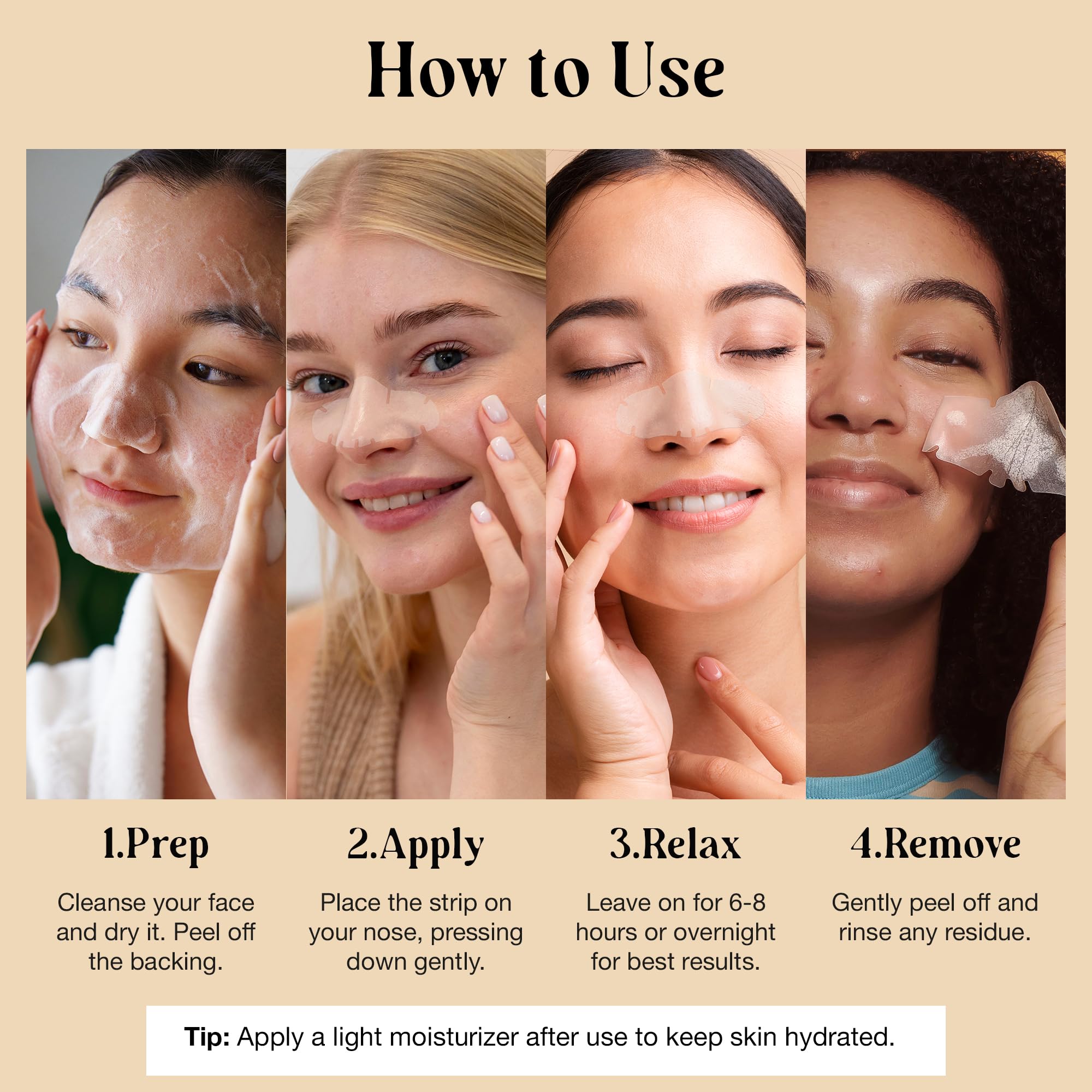 LivaClean nose pore strips cling gently for acne-prone, oily skin.