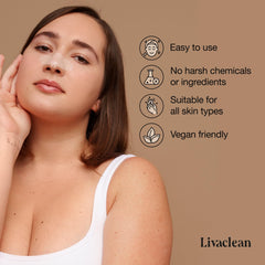 LivaClean 20-count pack image highlights long-term skincare routine convenience.