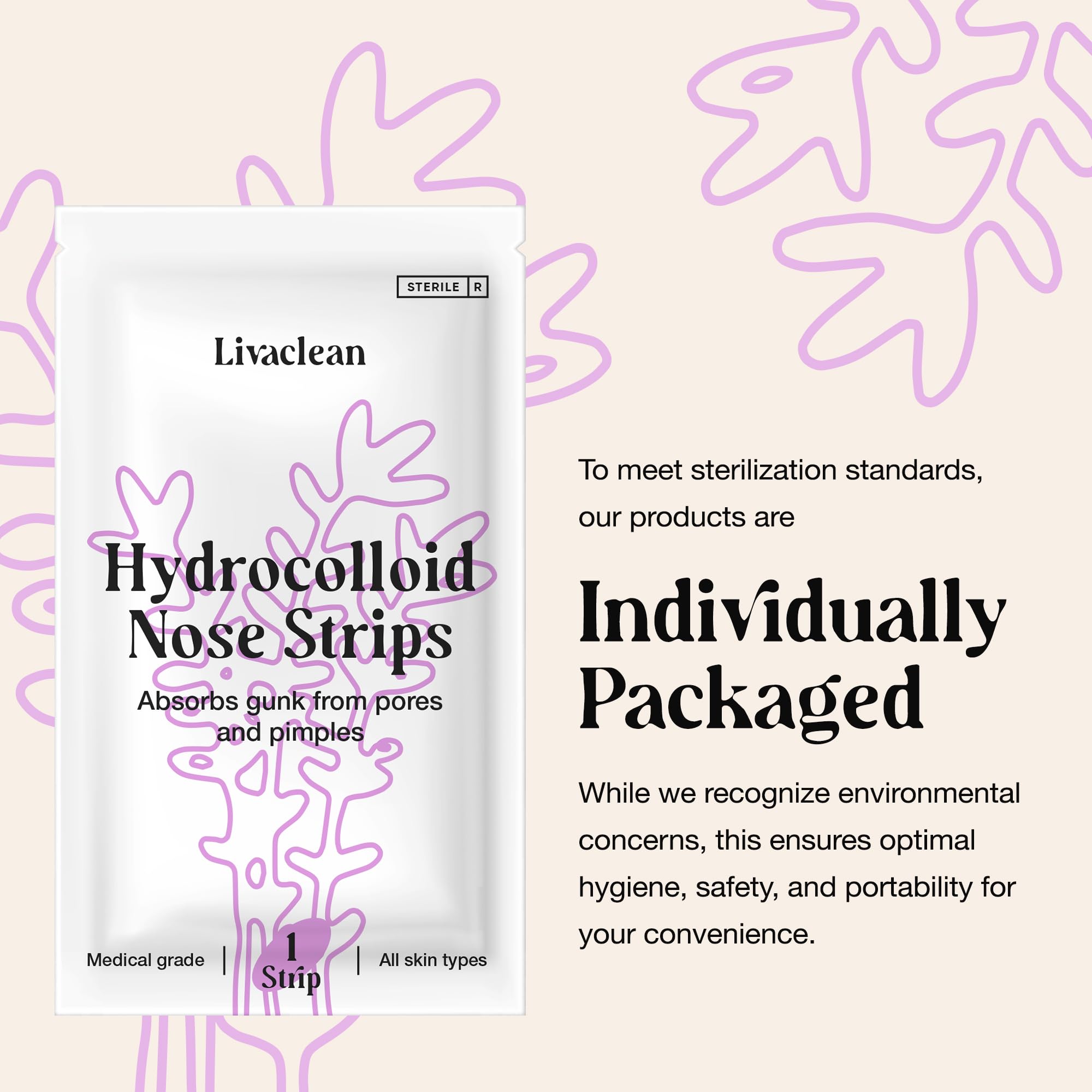 LivaClean pore strip deep cleans pores to reveal a brighter complexion.