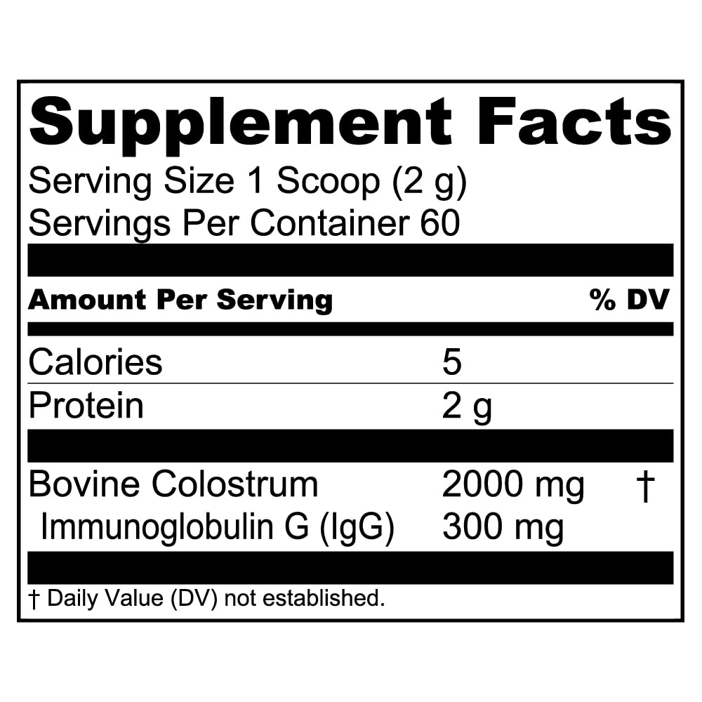 Gut health concept with colostrum powder