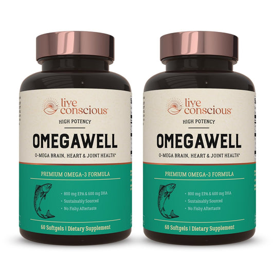 Live Conscious OmegaWell Fish Oil 2-pack front view