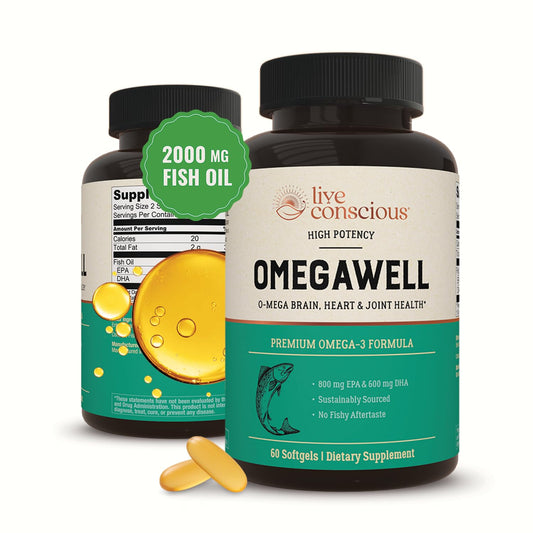 OmegaWell Omega-3 Fish Oil 2000mg softgel bottle