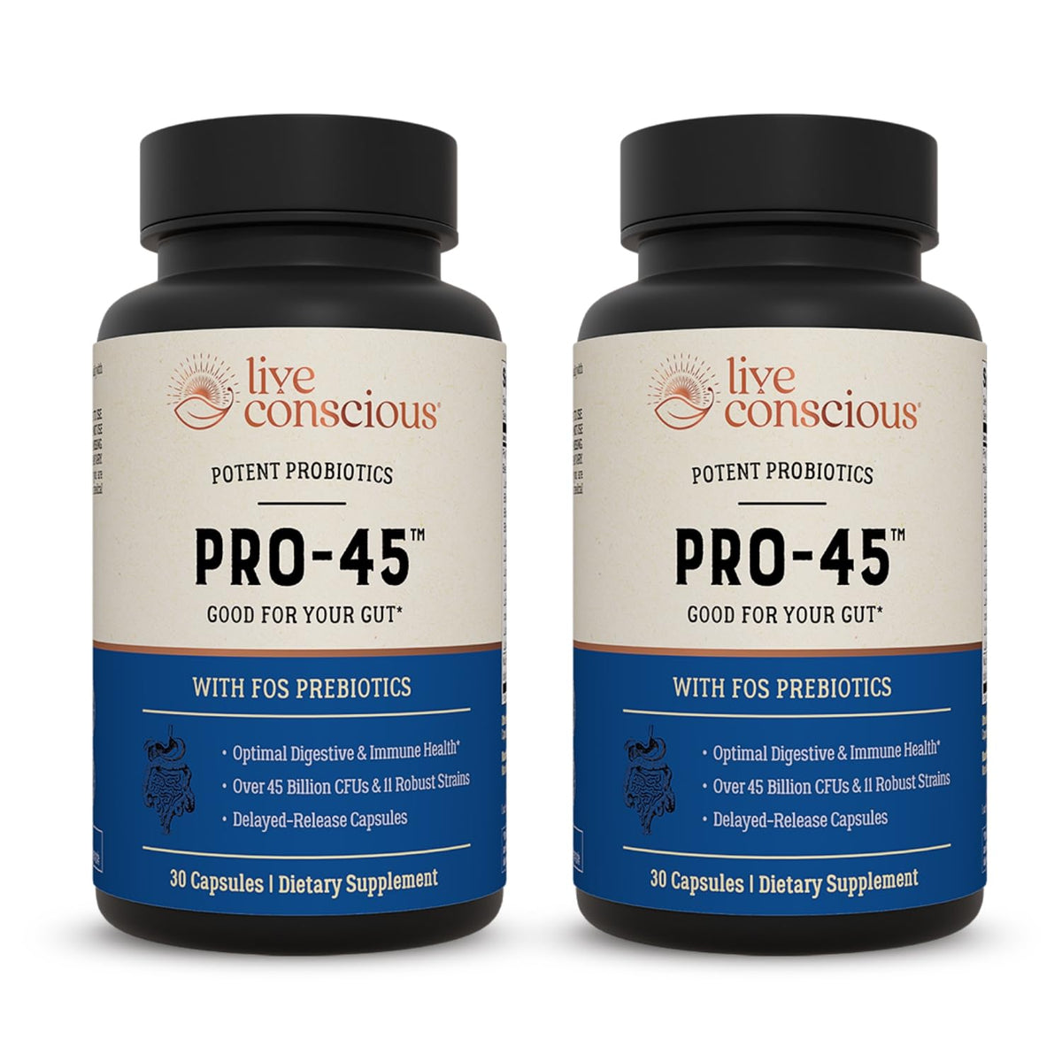 Live Conscious PRO45 bottle label