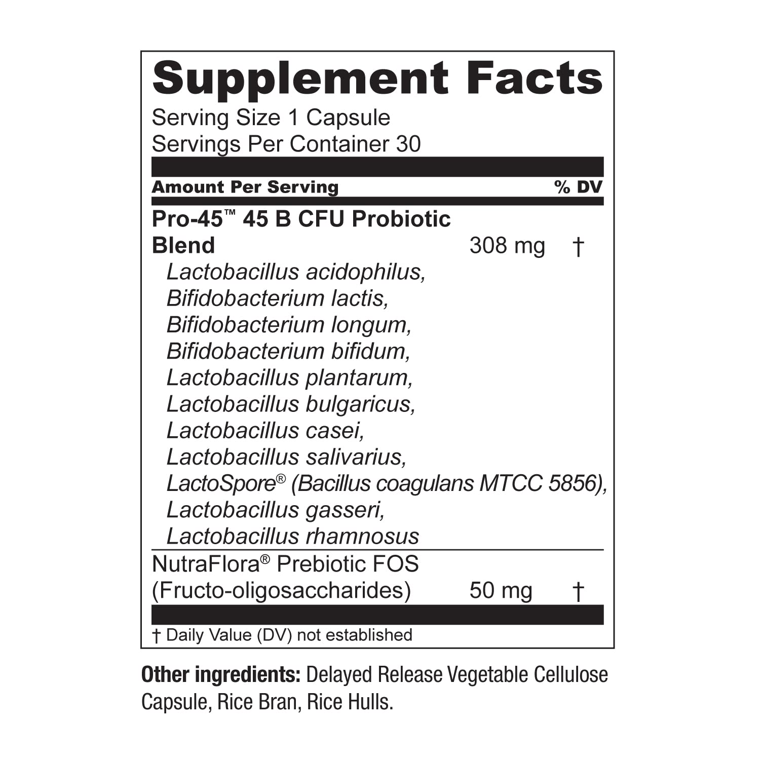 Illustration showing 11 probiotic strains