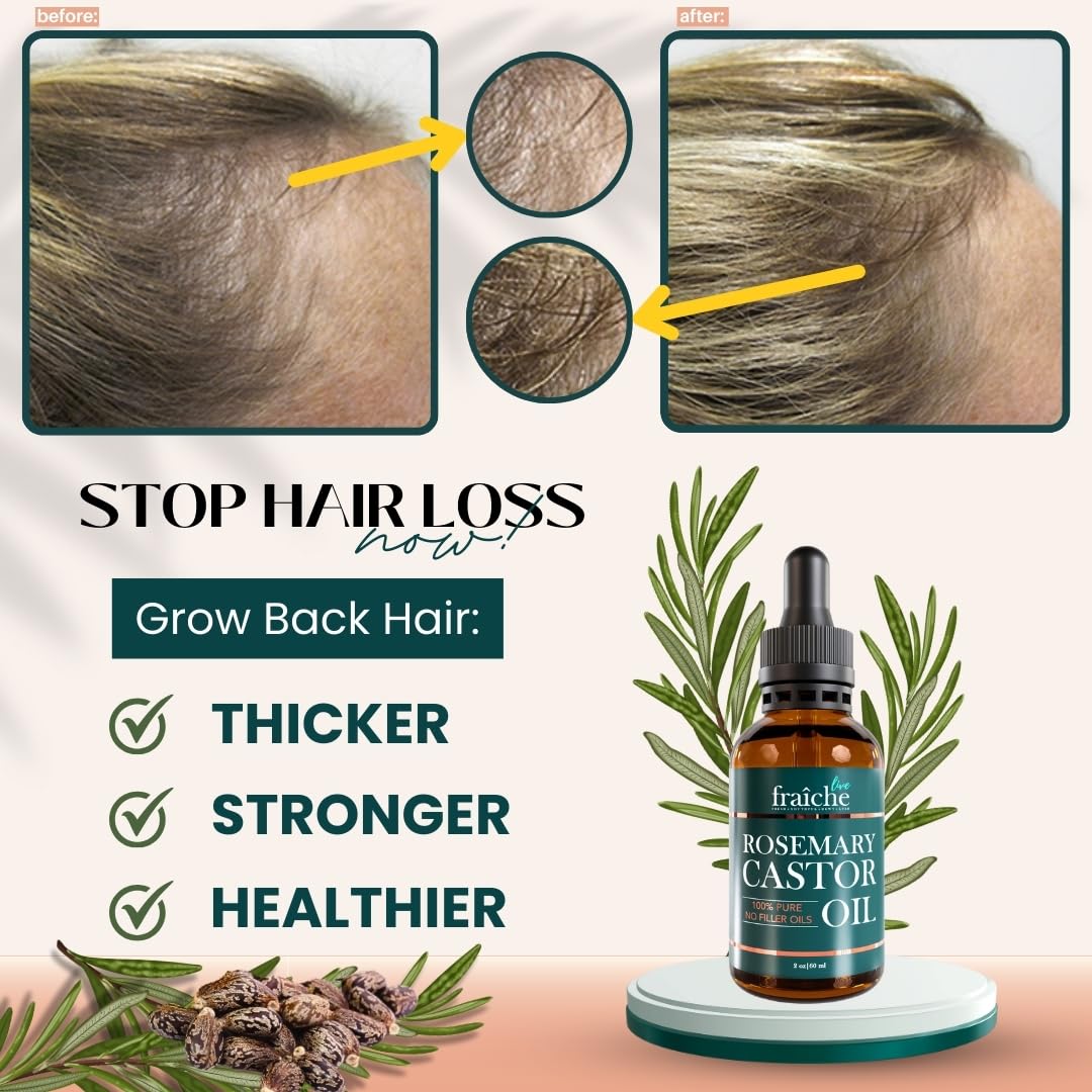 Live Fraiche ingredients reveal rosemary and castor oils, a clean blend.