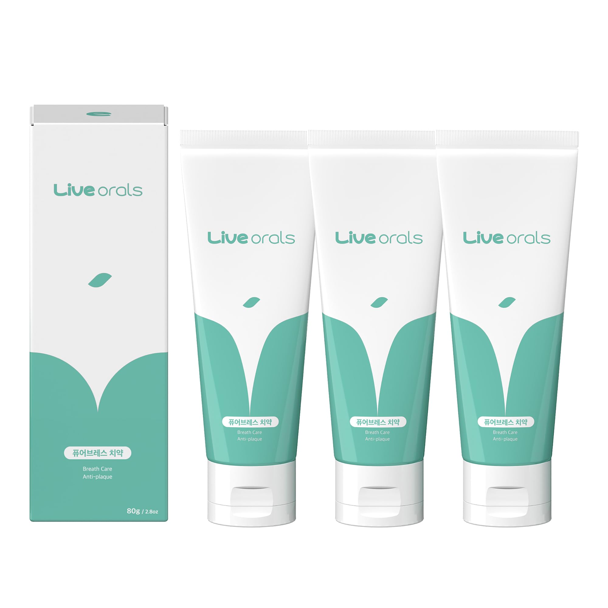 Live Orals PureBreath Toothpaste 80g Pack of 3 – front view