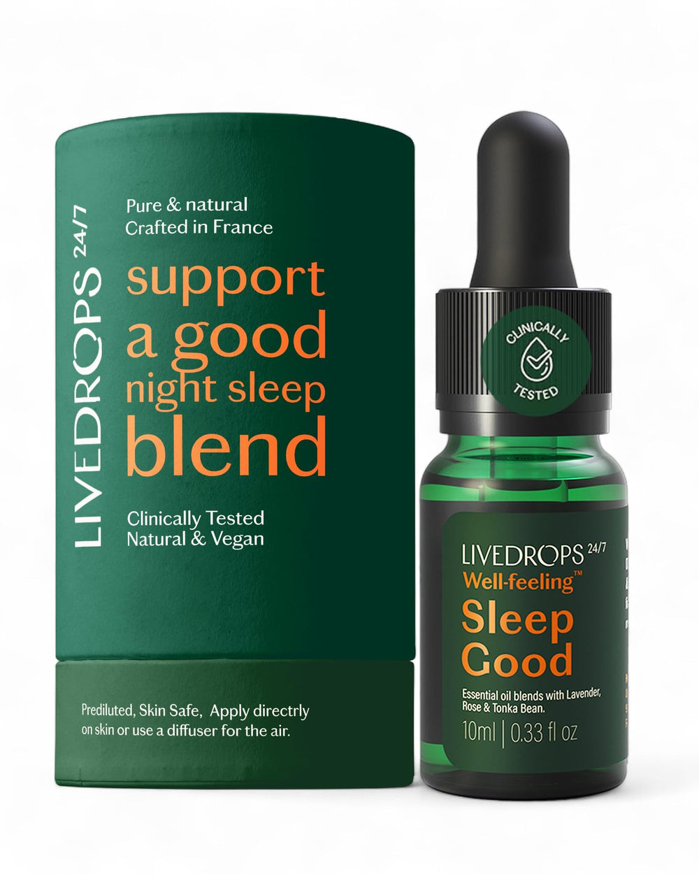 LIVEDROPS 24/7 Sleep Good bottle and packaging