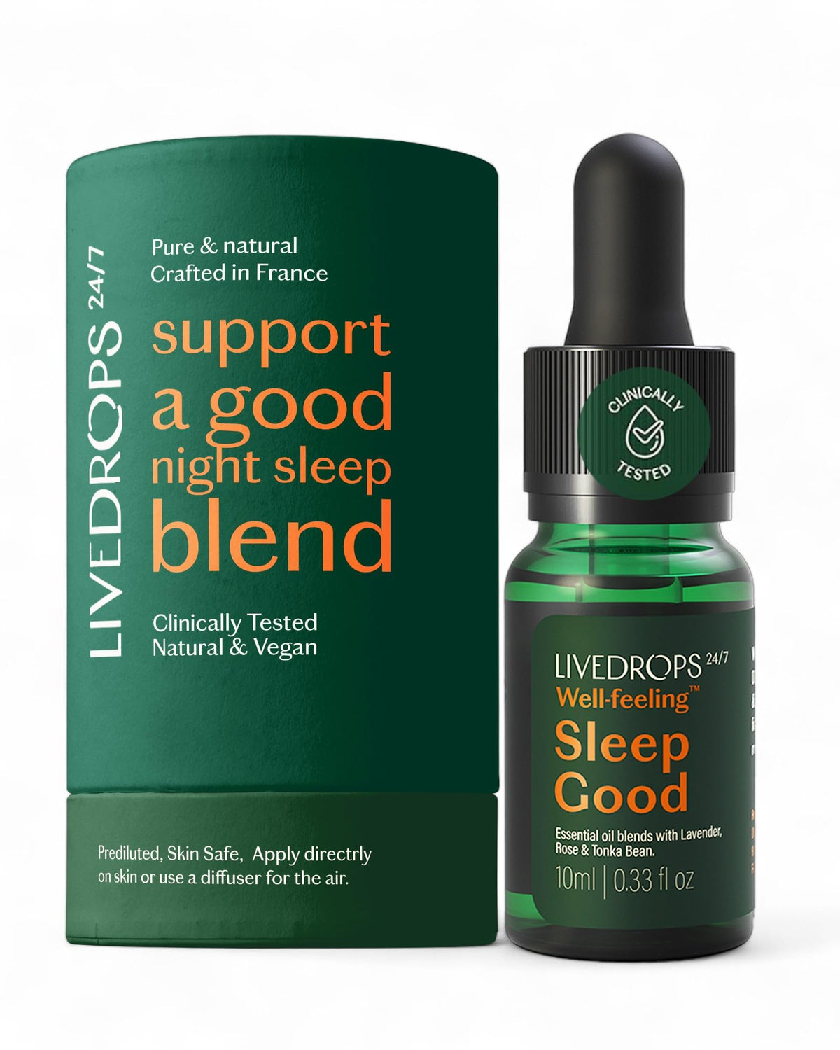 LIVEDROPS 24/7 Sleep Good bottle and packaging