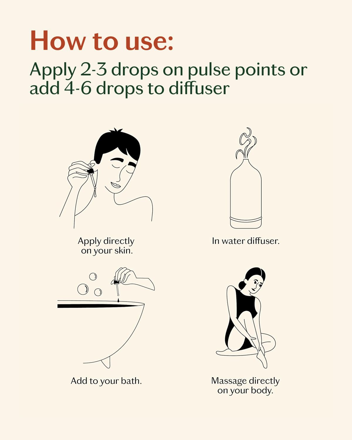 Dropper dispensing essential oil for pulse points