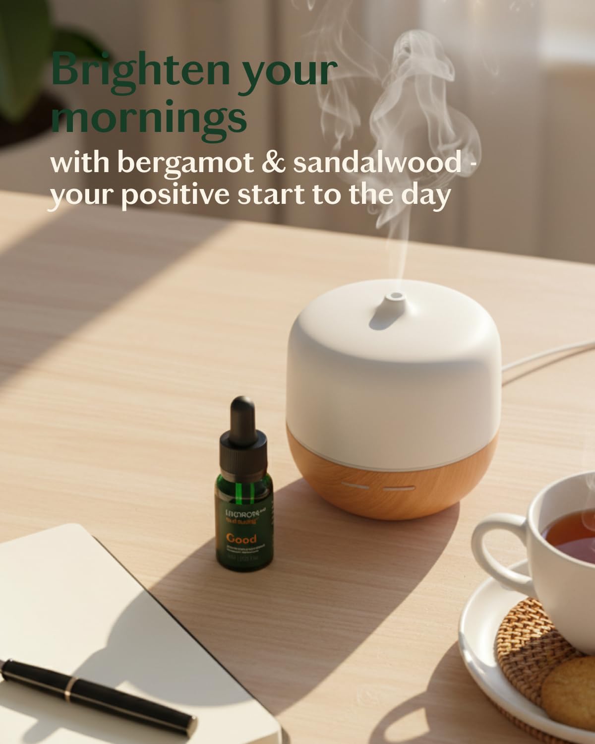 Product placed on a clean desk for daytime use