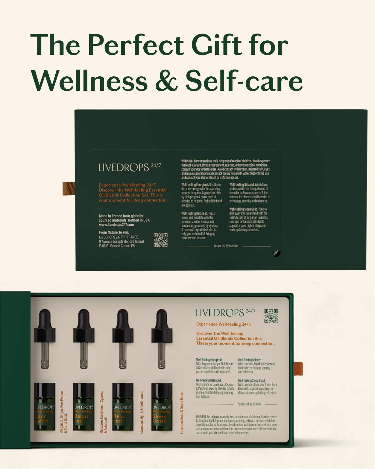 Livedrops 24/7 French crafted blends by perfumers for mood