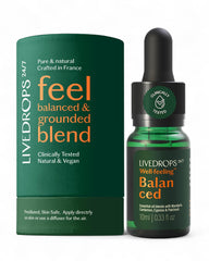 LIVEDROPS Balanced essential oil blend bottle with mandarin notes