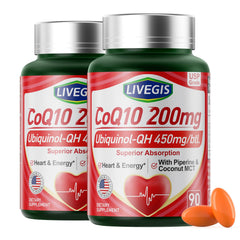 LIVEGIS CoQ10 200mg softgels bottle with label