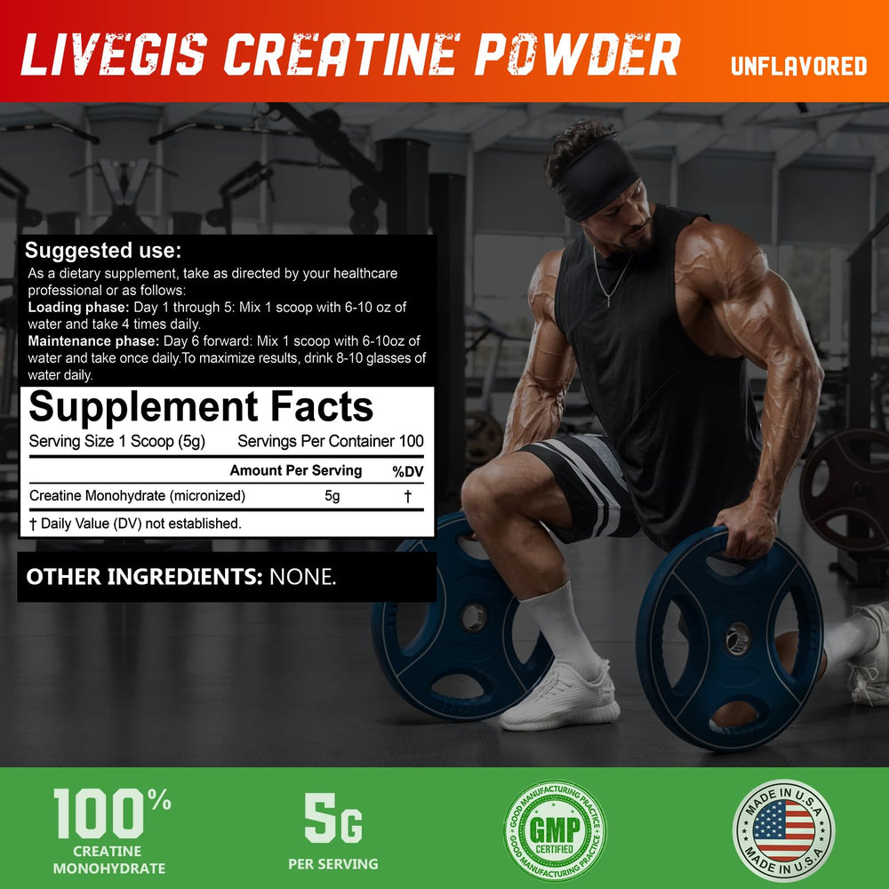 Close-up of micronized creatine monohydrate powder