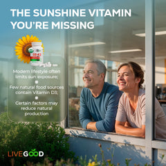 LIVEGOOD D3-K2 ingredients on the bottle label