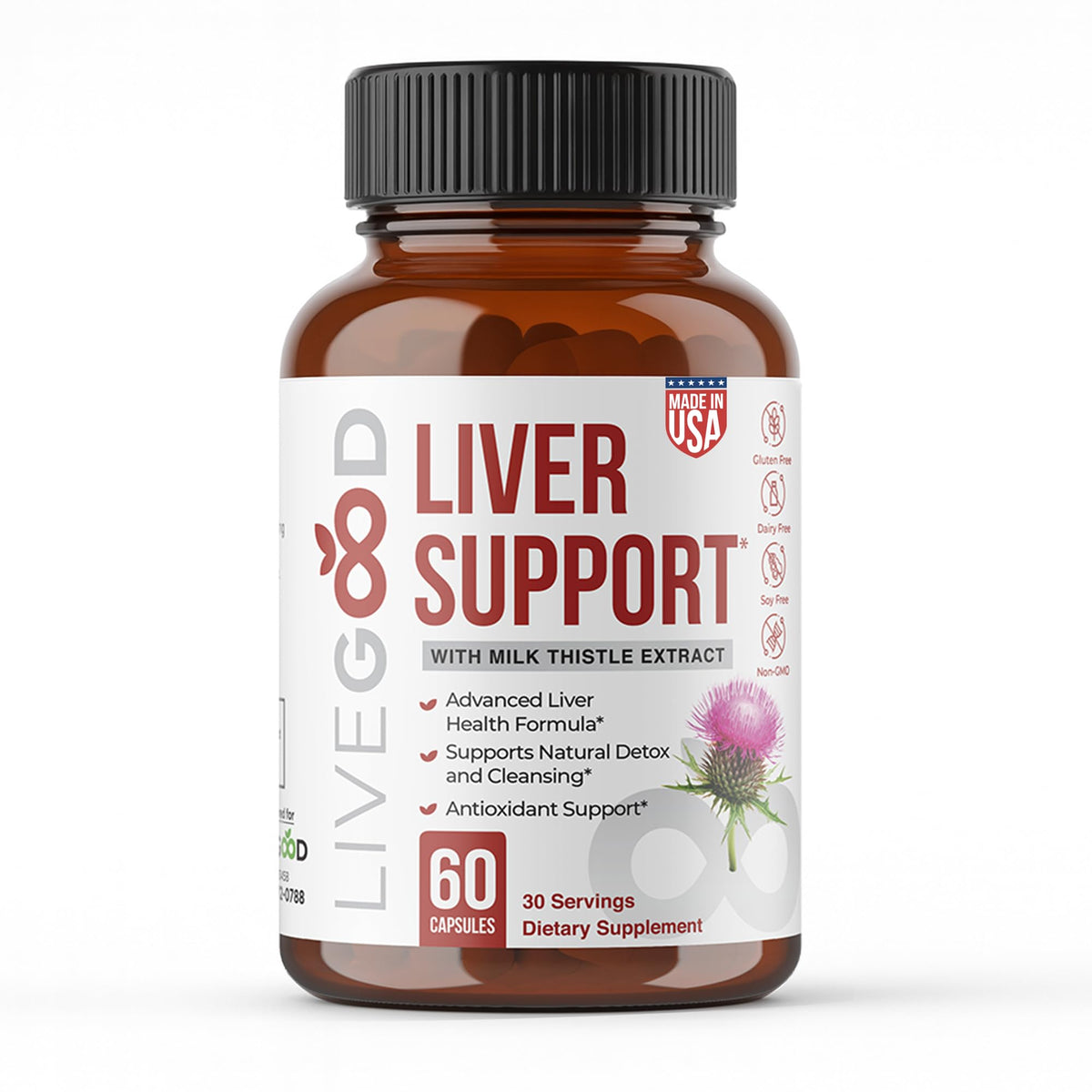 LiveGood Liver Support bottle - 60-count