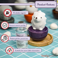 Lively Breeze white ceramic diffuser close-up highlighting safe non-electric design.