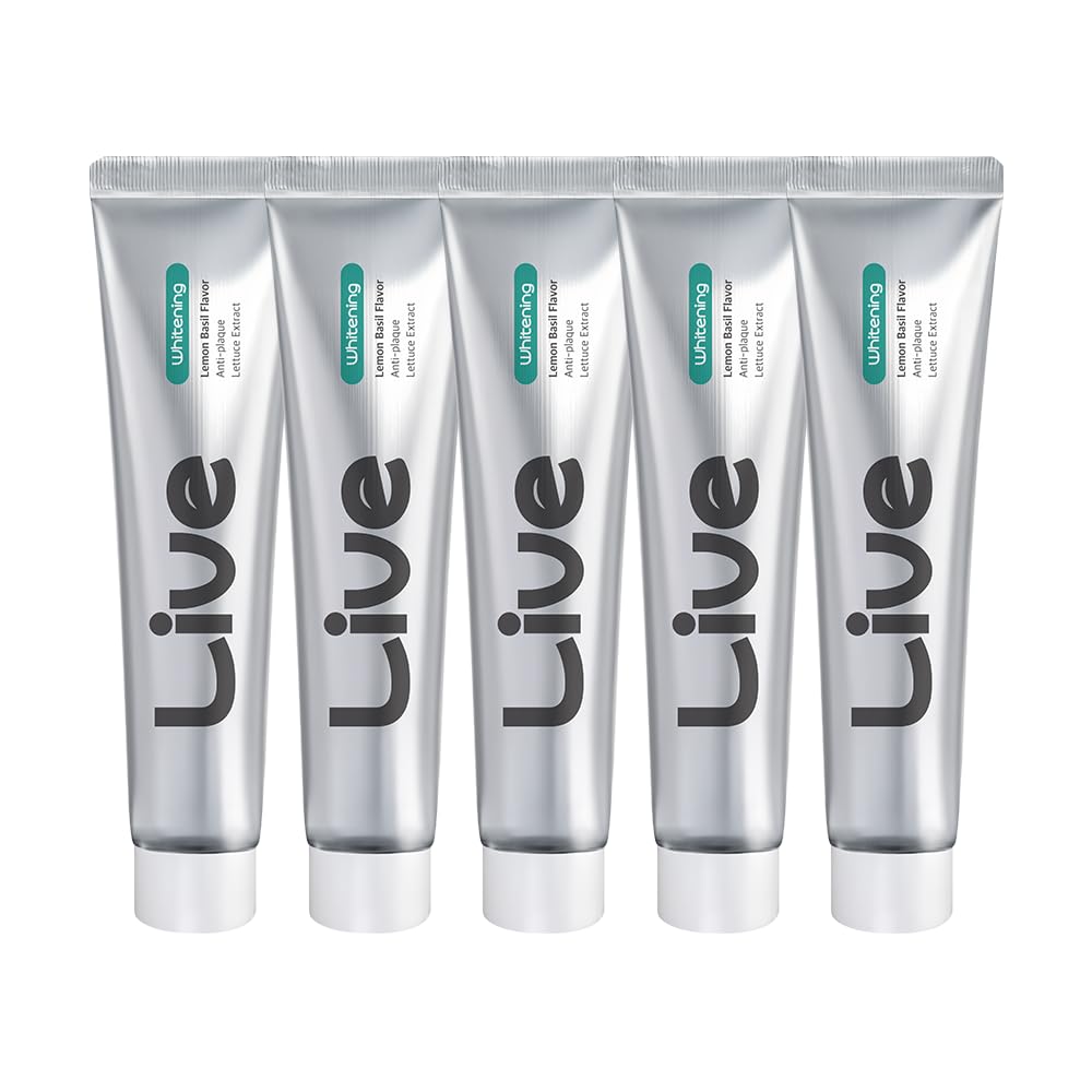 LiveOrals Whitening Toothpaste 20g x 5 Pack — Fluoride-Free, Stain Removal, Enamel Strengthening, Mint Flavor