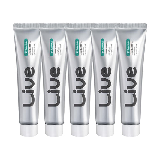 LiveOrals Whitening Toothpaste 20g x 5 Pack — Fluoride-Free, Stain Removal, Enamel Strengthening, Mint Flavor