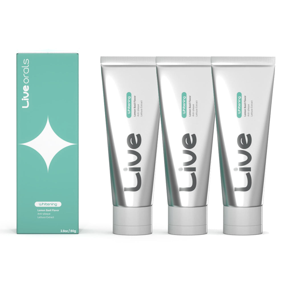 LiveOrals Whitening Toothpaste 80g 3-pack packaging