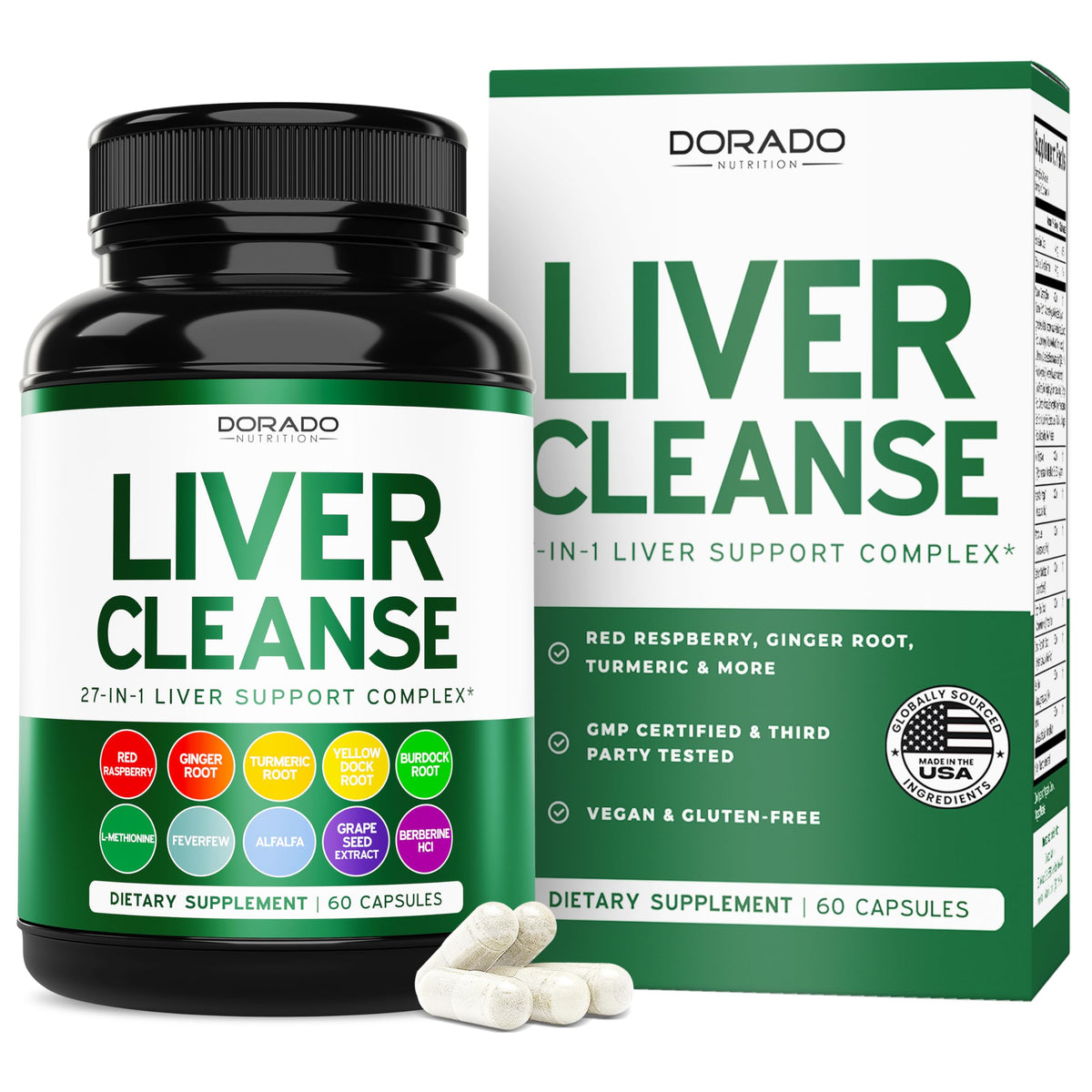 Liver Cleanse Detox and Repair bottle with 60 vegan capsules