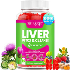 Liver Cleanse Detox Gummies bottle showing 60 vegan, sugar-free gummies