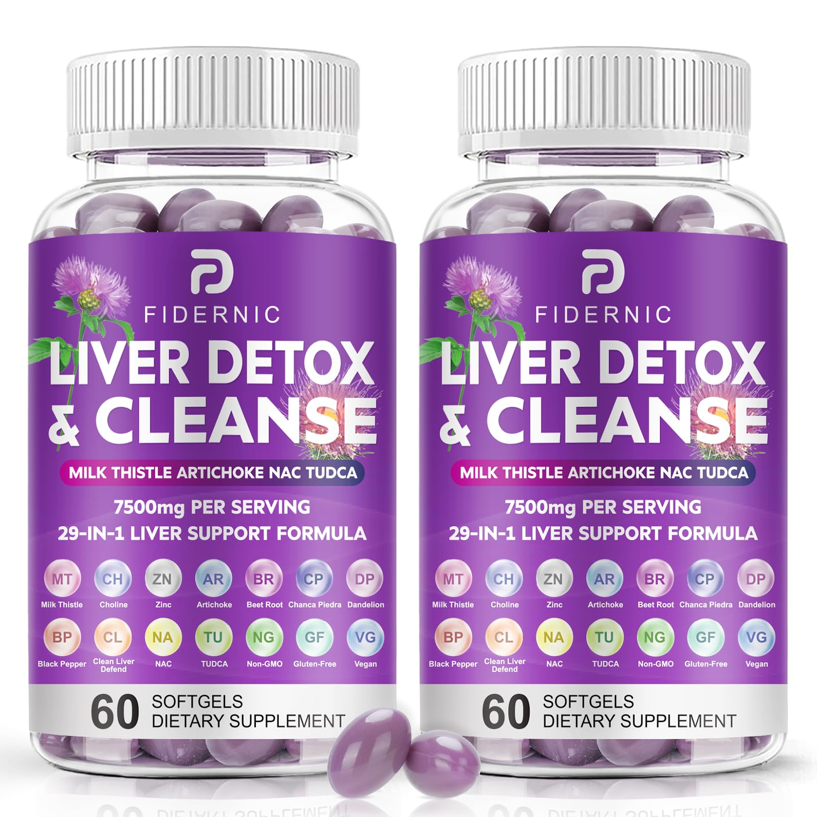 Liver Cleanse Detox & Repair bottle with 120 vegan softgels