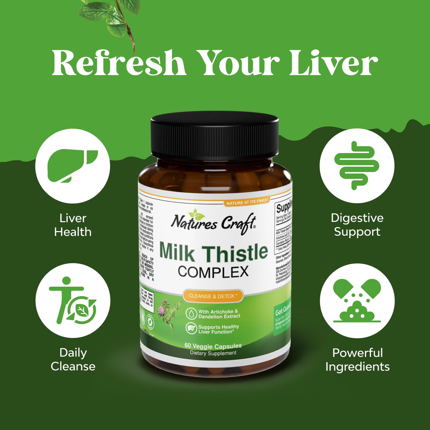 Graphic illustrating liver detox and digestive health benefits