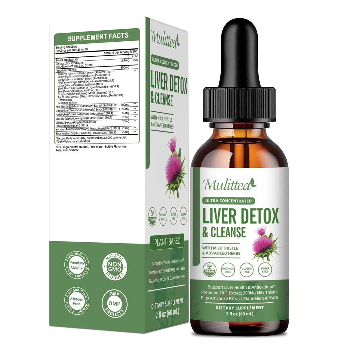 Liver Health Drops bottle with 60ml label
