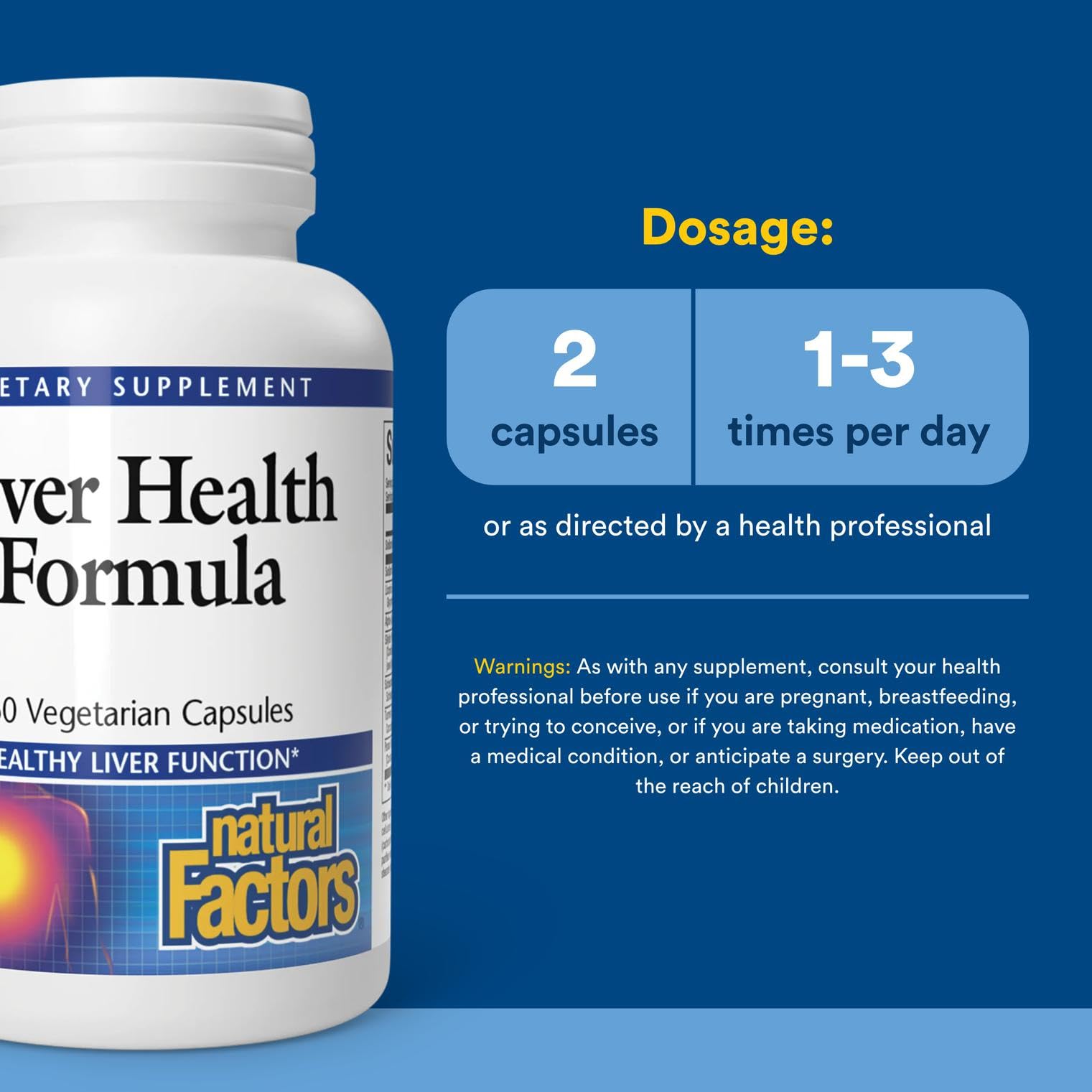 Liver Health Formula highlighting vegan, non-GMO and gluten-free attributes