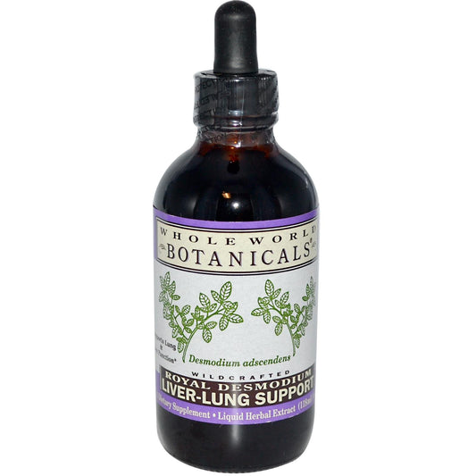 Bottle of Whole World Botanicals Liver Lung Support Royal Desmodium 4 oz