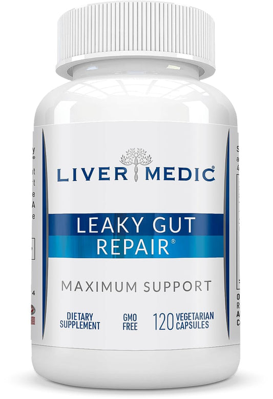 Bottle of Liver Medic Leaky Gut Repair 1000mg 120 caps