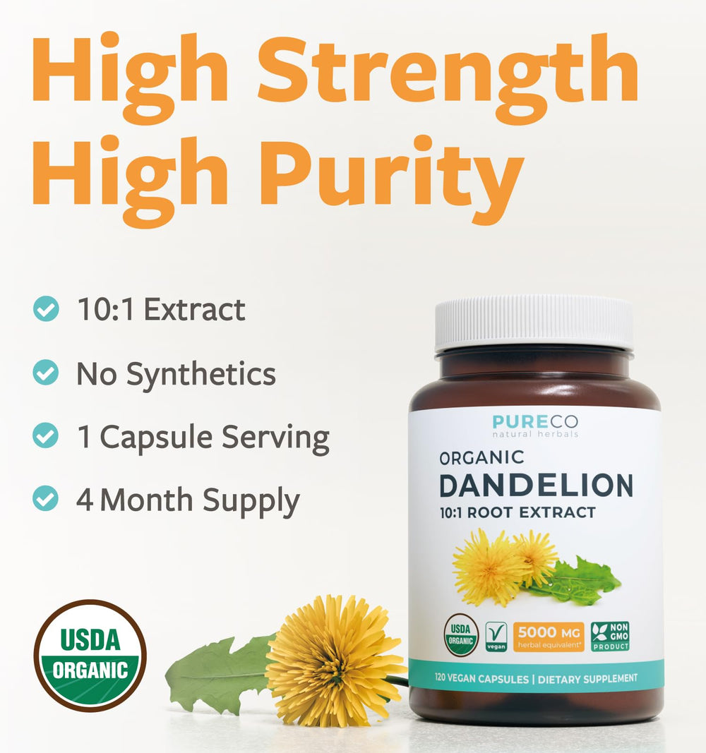 Liver support supplement with 10:1 dandelion root extract
