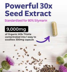 Milk thistle liver support capsules for liver health