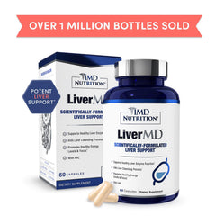 LiverMD 60 capsules packaging shot for convenient daily use.