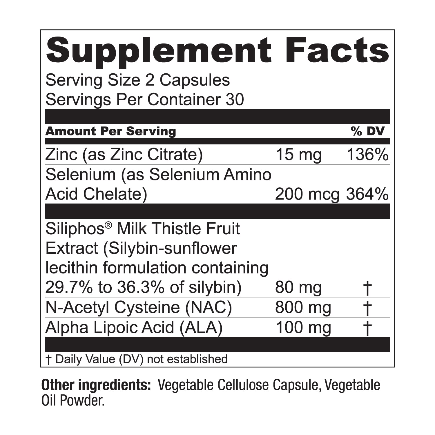 N-Acetyl Cysteine, Alpha Lipoic Acid, Zinc and Selenium icons