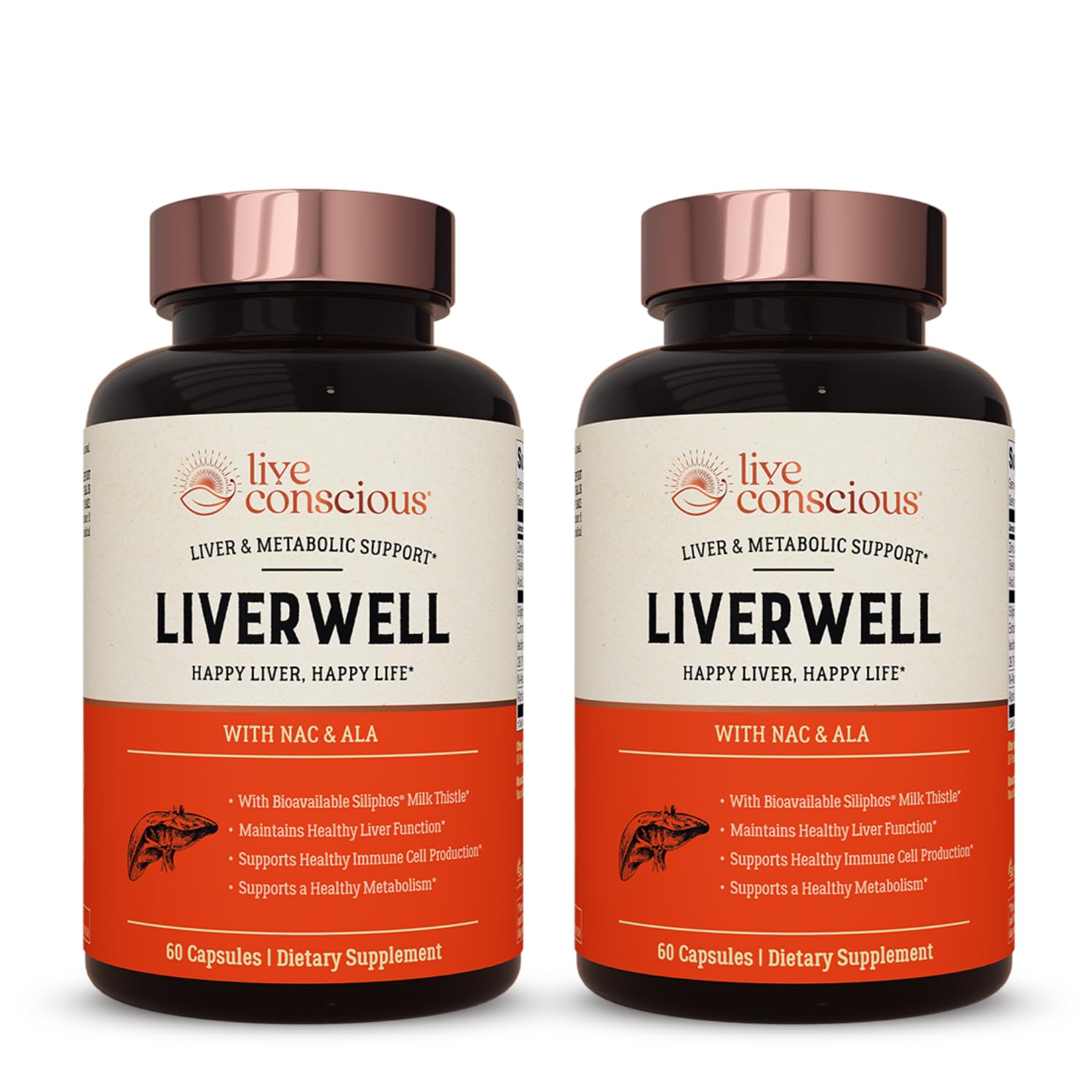 LiverWell 2-pack bottle front view