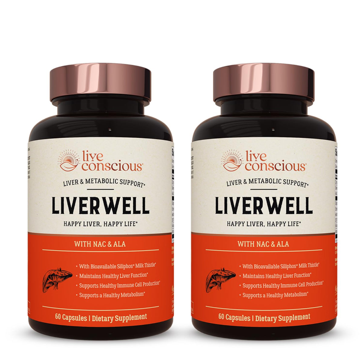 LiverWell 2-pack bottle front view