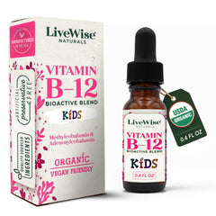 Front view of LiveWise Naturals B12 Liquid bottle